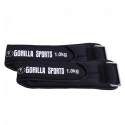 Gorilla Sports Zátěžové manžety, černé, 2 x 1 kg